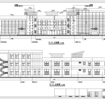 某社区服务中心三层办公楼建筑设计施工图