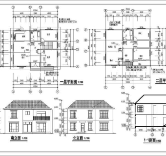 某地区两层砖混结构别墅建筑结构结构施工图