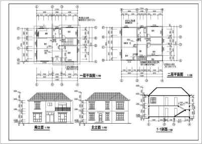 某地区两层砖混结构别墅建筑结构结构施工图