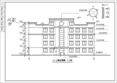 多层服务办公楼建筑设计施工图