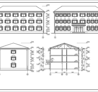 某地三层砖混结构办公楼结构方案图