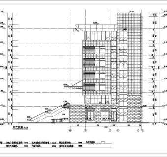 某地7层框架结构行政办公楼建筑设计施工图图纸3D模型