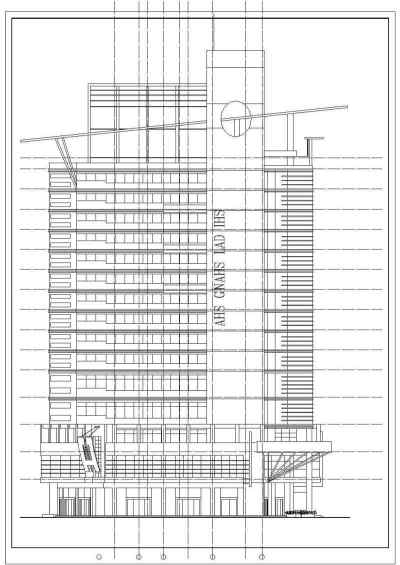 高层综合商业区办公楼cad施工图