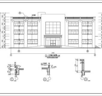 东莞某地三层框架结构办公楼建筑设计施工图纸3D模型