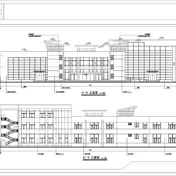 某乡镇局部三层框架结构办公楼建筑设计方案图