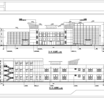 某乡镇局部三层框架结构办公楼建筑设计方案图