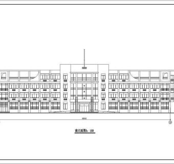 某四层框架结构办公楼结构设计施工图（含建筑设计）3D模型