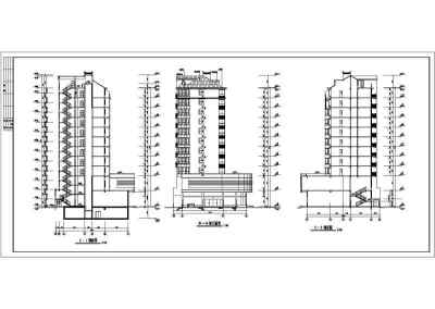 某框架结构小高层住宅楼建筑设计cad全套施工图