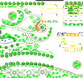 某办公楼植物配置平面图