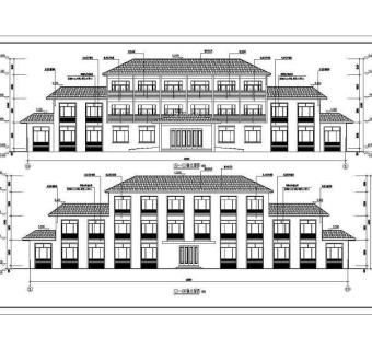 某地三层框架结构办公楼建筑设计方案图纸