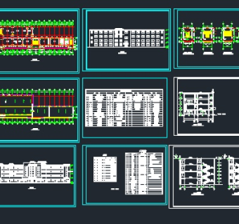 某小学多层欧式教学楼建筑施工图纸