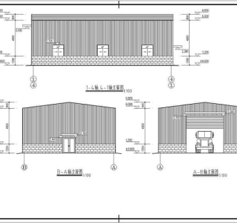 某钢构发电机房设计cad全套建筑结构施工图