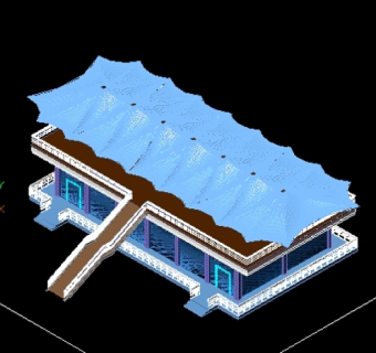 茶室3D模型施工图