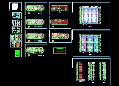 高层住宅楼建筑施工图3D模型