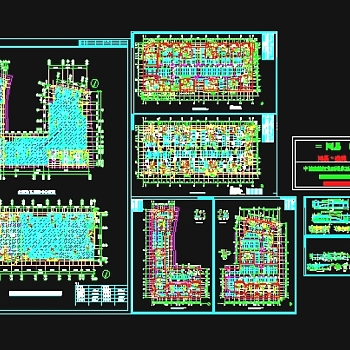 高层地下车库平建筑施工图3D模型