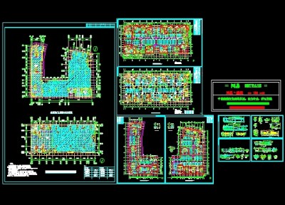 高层地下车库平建筑施工图3D模型