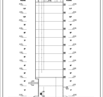 某地11层框架结构小高层写字楼建筑设计施工图