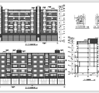 某地6层框架结构住宅楼建筑设计方案图