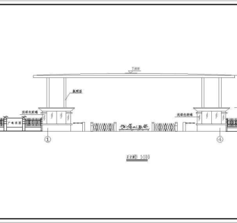 某小区钢结构大门建筑设计方案图纸