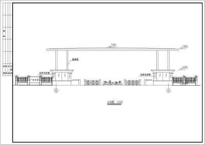 某小区钢结构大门建筑设计方案图纸