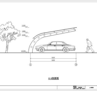 某地区汽车钢结构车棚——方案图纸3D模型