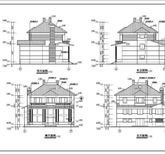 某地二层砖混结构独立别墅建筑施工图3D模型