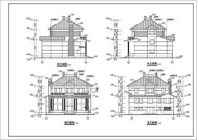 某地二层砖混结构独立别墅建筑施工图3D模型