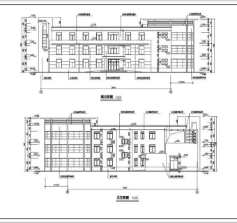 三层框架结构会所全套建筑施工图3D模型