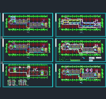 【整合】大学框架结构教学楼建筑设计图（共32套）3D模型