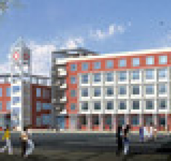 小医院:3层框架门诊楼，6层砖混病房楼