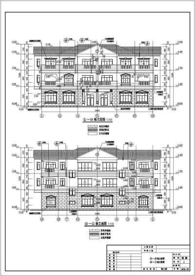 某地区3层框架结构别墅建筑施工图3D模型