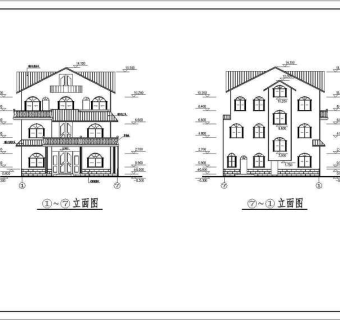 某三层别墅建筑、结构设计施工图纸3D模型