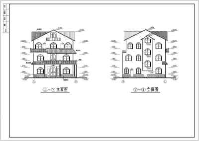 某三层别墅建筑、结构设计施工图纸3D模型