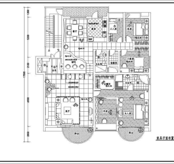 某大户型三室两厅装修设计施工图