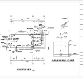 某地小区消防泵房给排水设计施工图3D模型