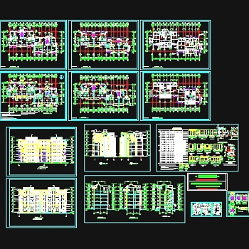 坡顶多层住宅施工图3D模型