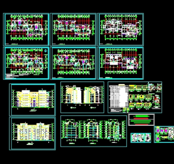 坡顶多层住宅施工图3D模型