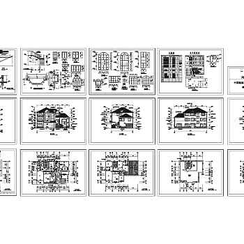 别墅全套建筑施工图3D模型