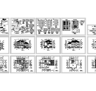 别墅全套建筑施工图3D模型