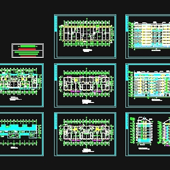 多层住宅建筑平立剖图3D模型