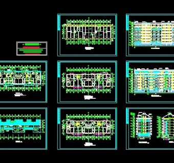 多层住宅建筑平立剖图3D模型