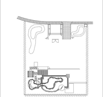 【上海】某别墅庭院绿化景观施工说明图纸3D模型