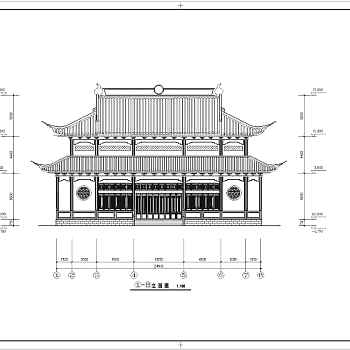 南方某框架结构重檐歇山建筑方案图