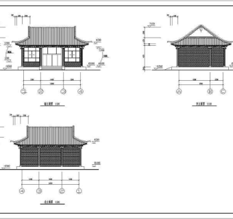 某地古庙框架结构三间大殿结构设计施工图