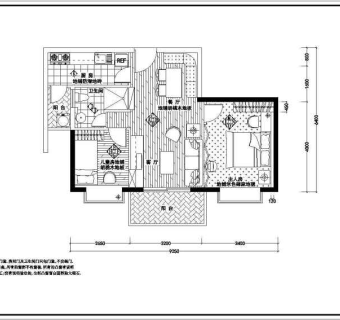 某两室两厅装修设计施工图