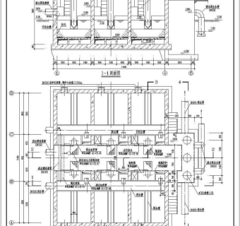 某水厂改建虹吸滤池工程给排水施工图