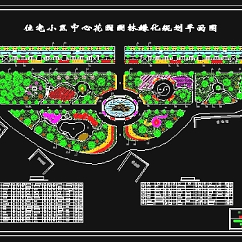 住宅小区中心花园园林绿化规划平面图3D模型