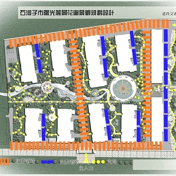 某花园小区景观规划分析彩平图