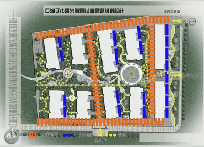 某花园小区景观规划分析彩平图