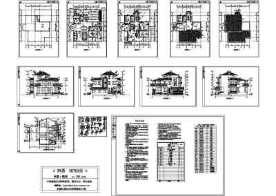 独栋别墅建筑设计图纸3D模型